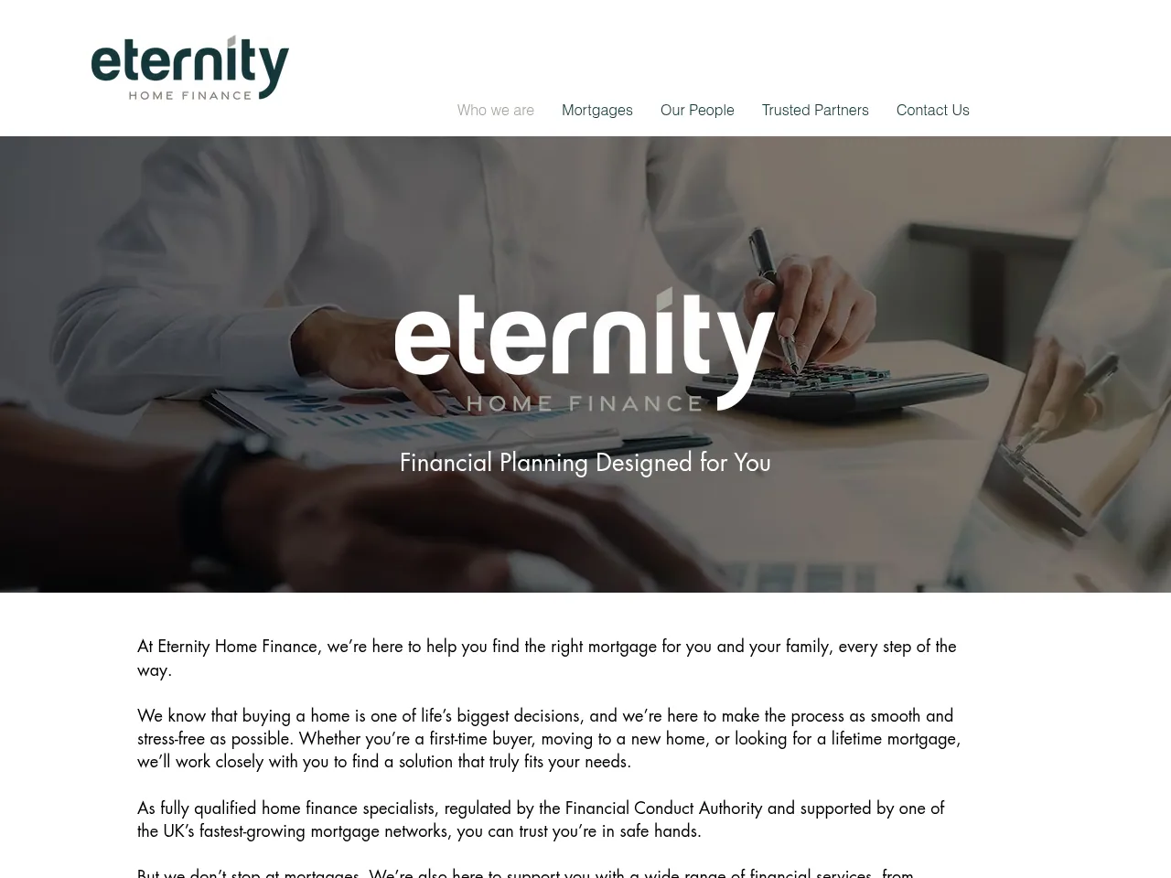 Eternity Home Finance website preview