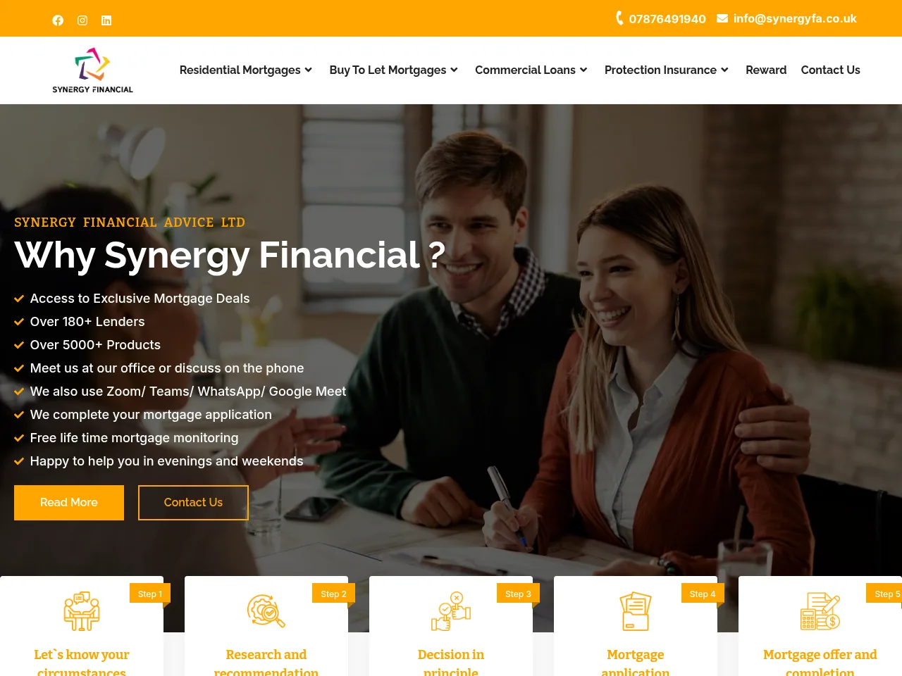 Synergy Financial Advice website preview