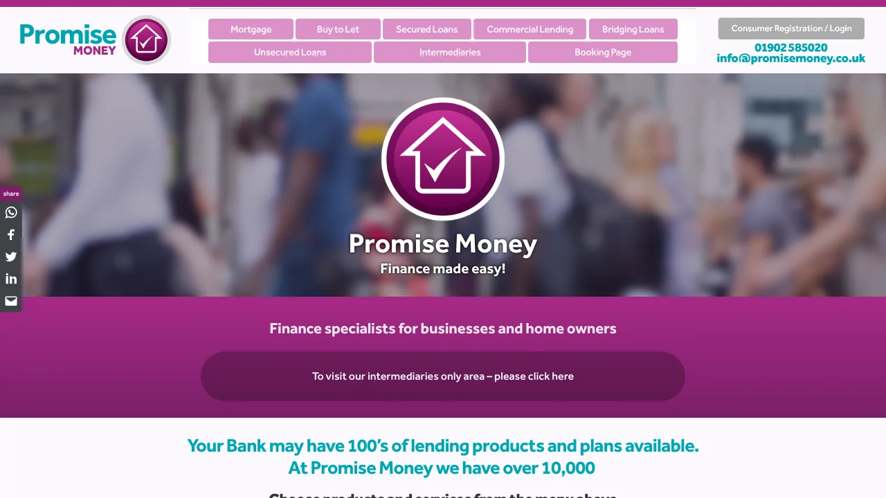 Promise Money website preview