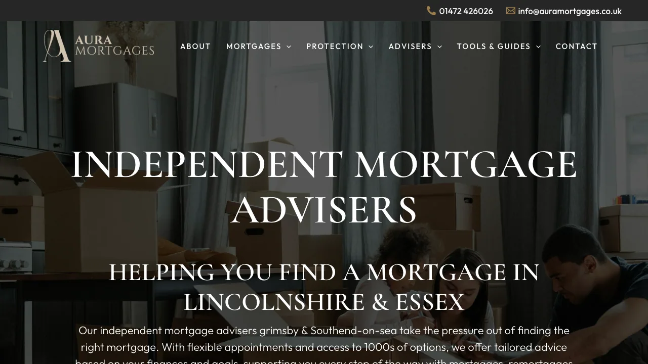 Aura Mortgages website preview