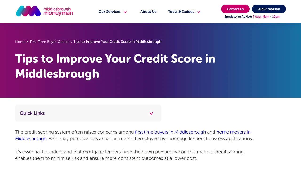 Middlesbroughmoneyman website preview