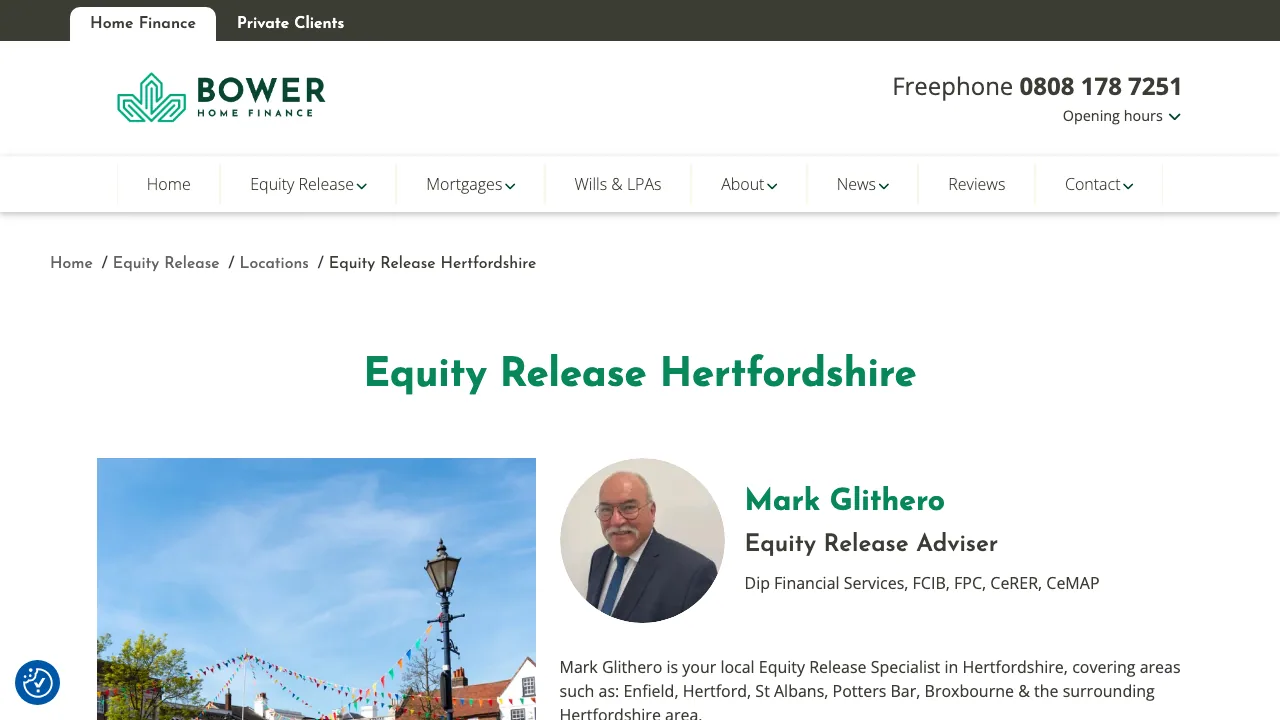 Hertfordshire Equity Release website preview