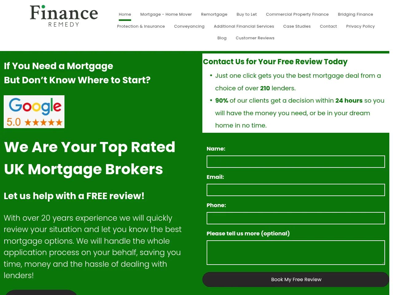 Finance Remedy website preview