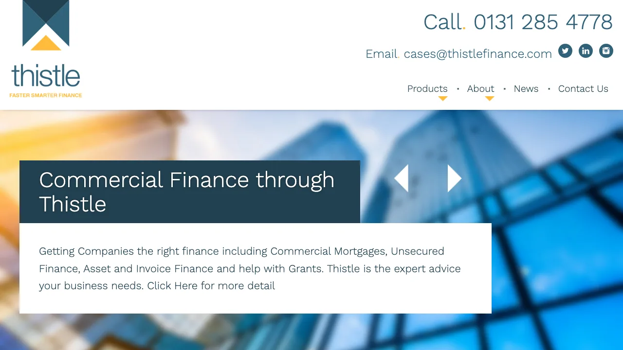 Thistle Finance website preview
