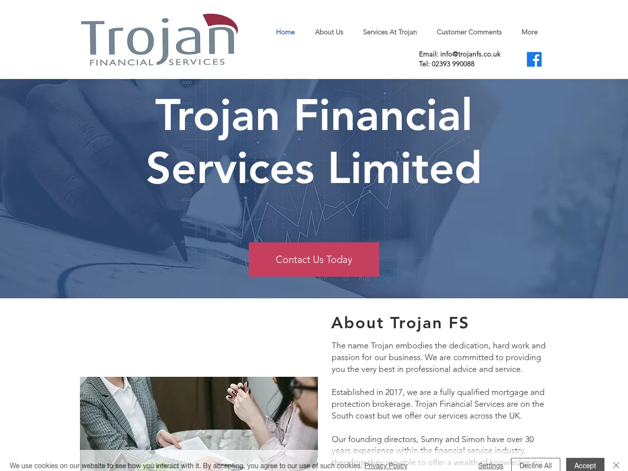 Trojan Financial Services website preview