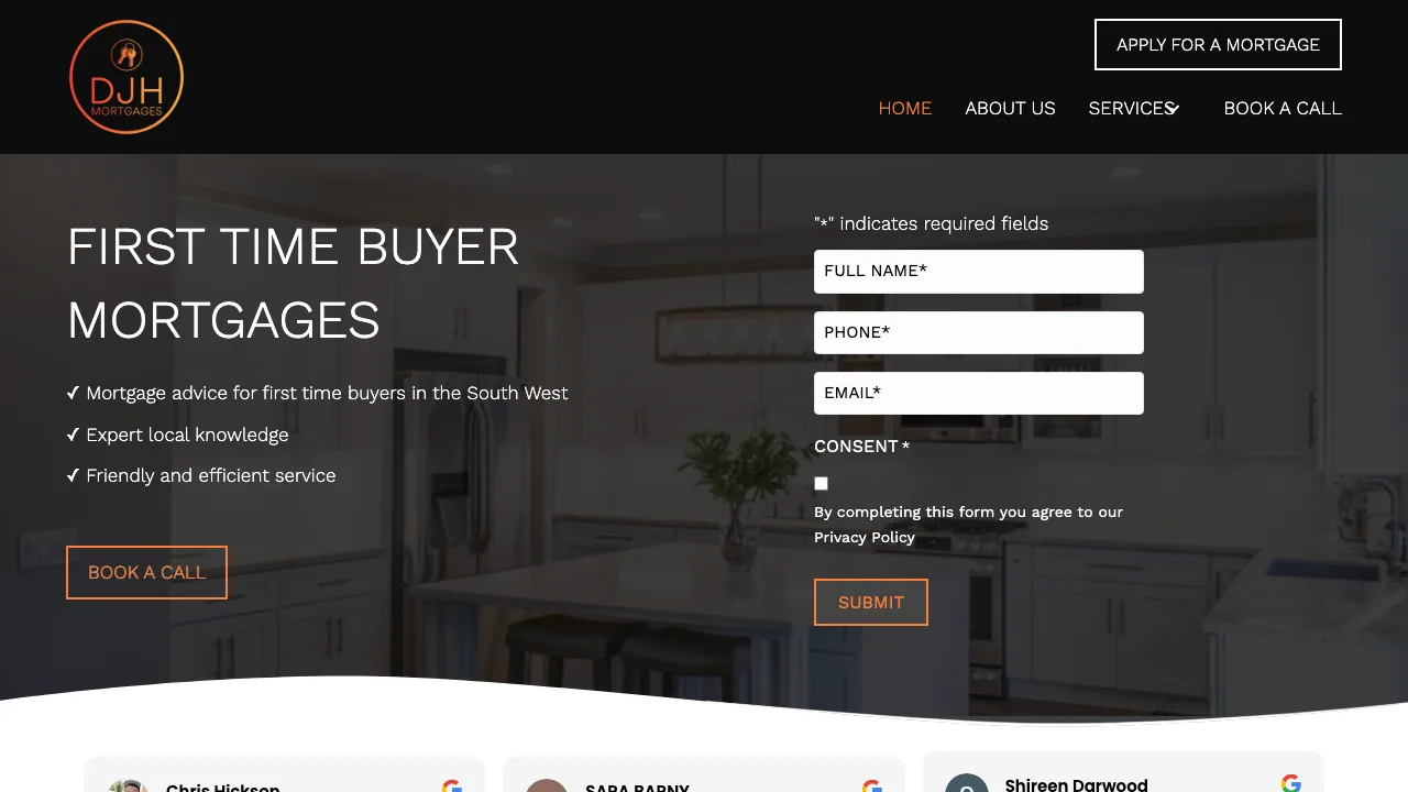 DJ Hearne Mortgage Advisor website preview