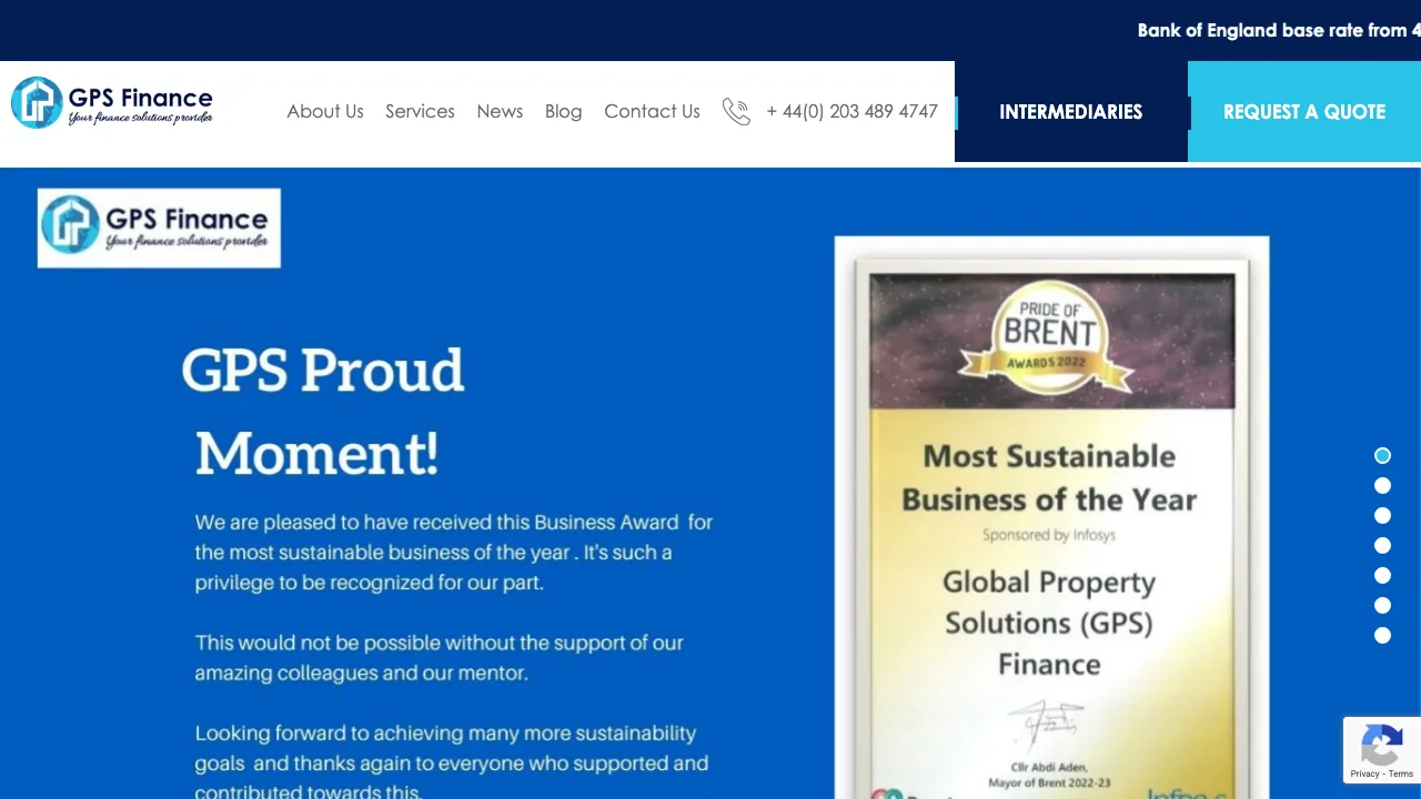 GPS Finance website preview
