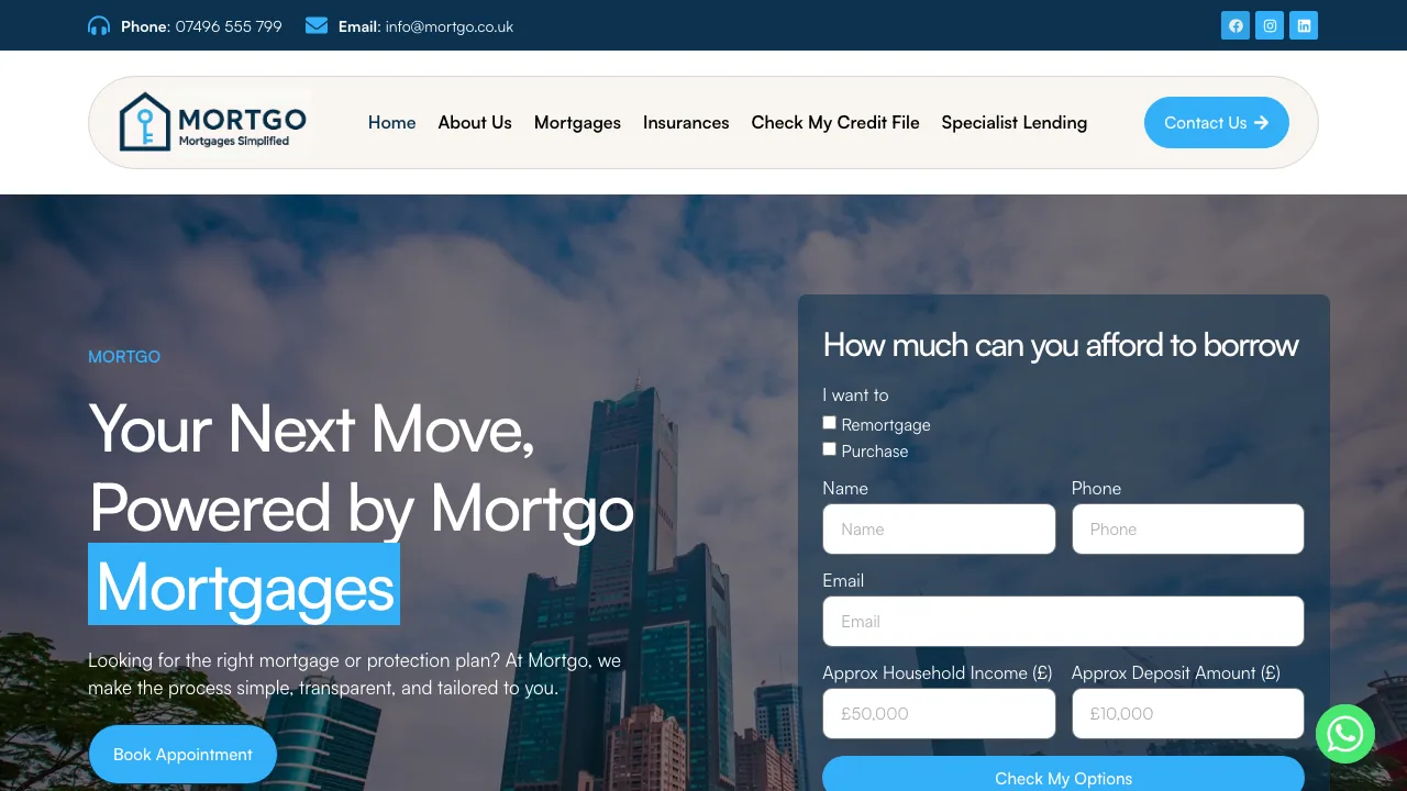 Mortgo Mortgages website preview