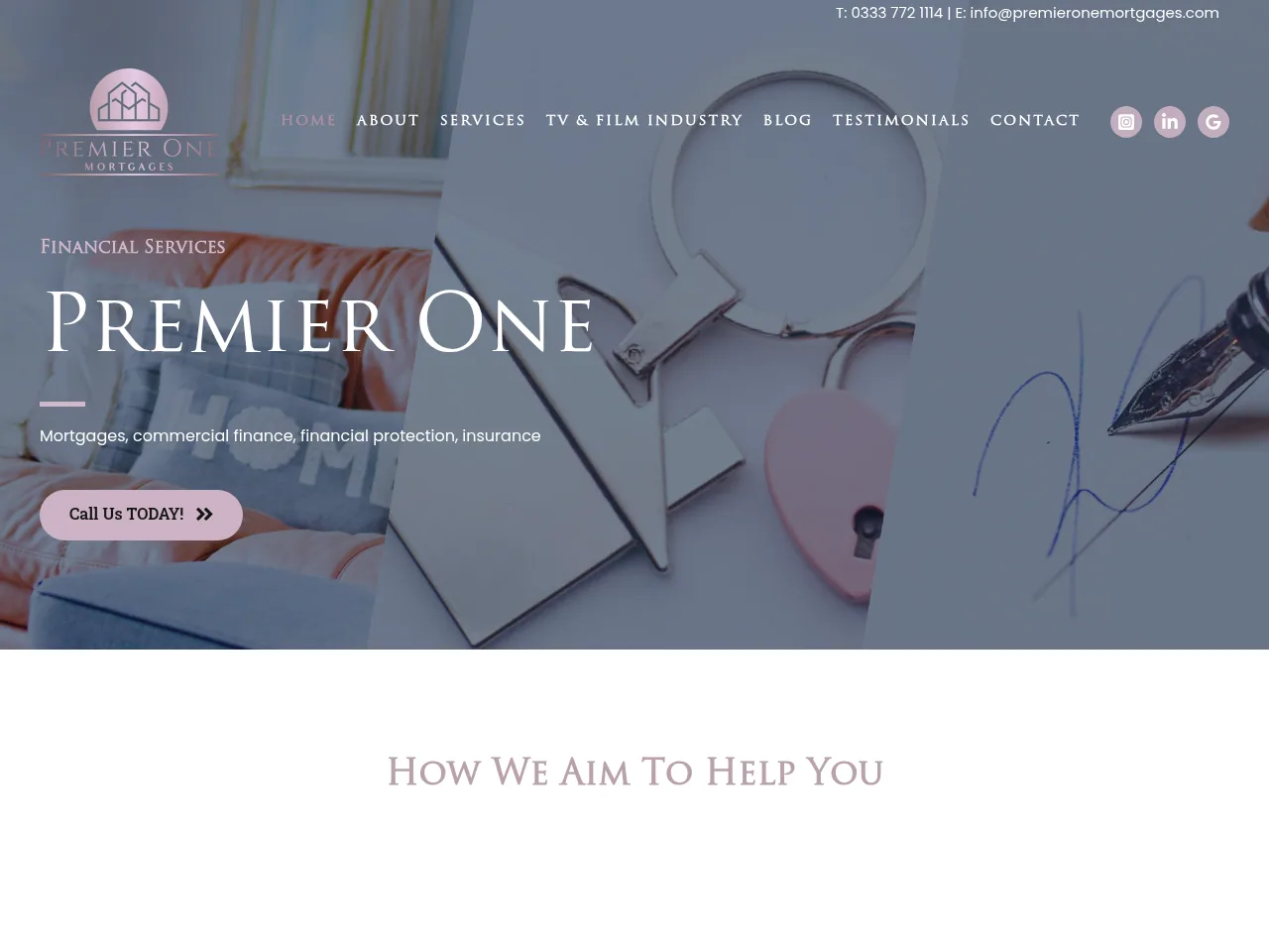Premier One Mortgages website preview