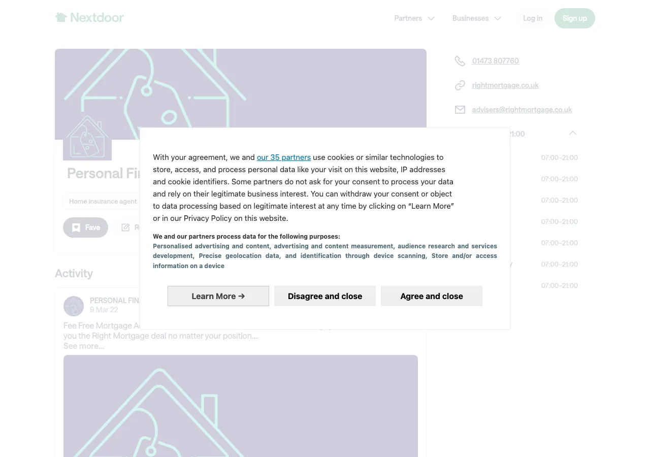 Personal Financial Solutions Ltd website preview