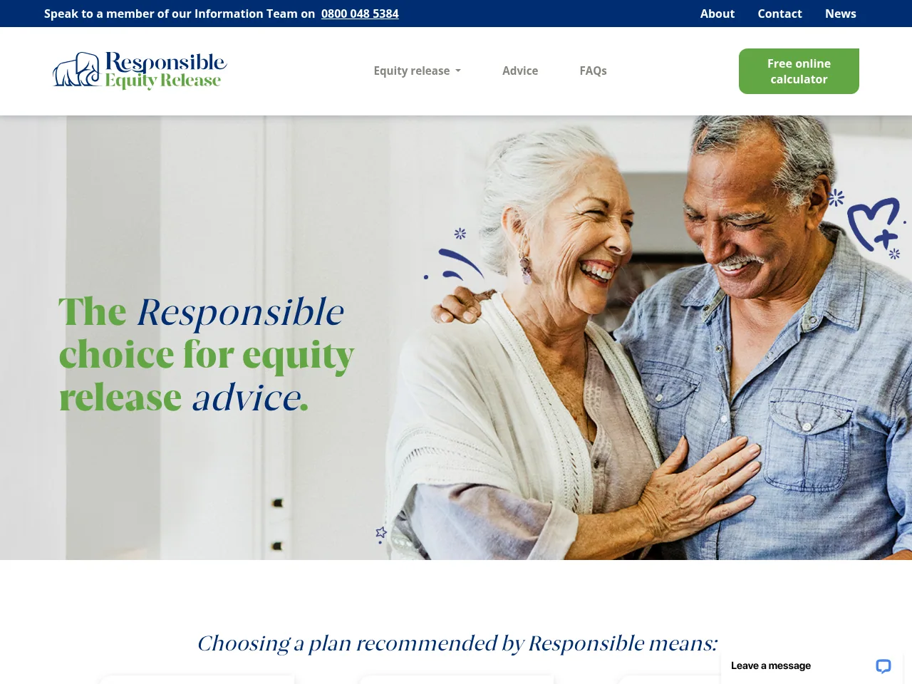 Responsible Equity Release website preview