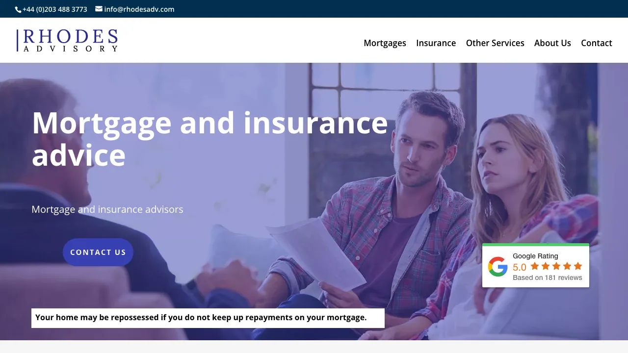 Rhodes Advisory Services LLP website preview