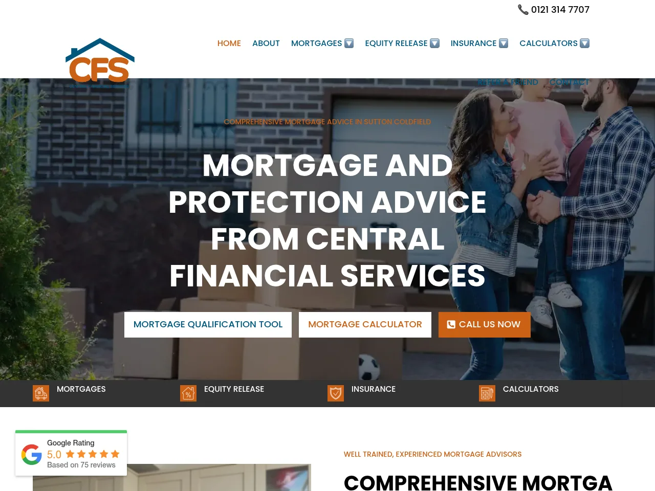 Central Financial Services website preview
