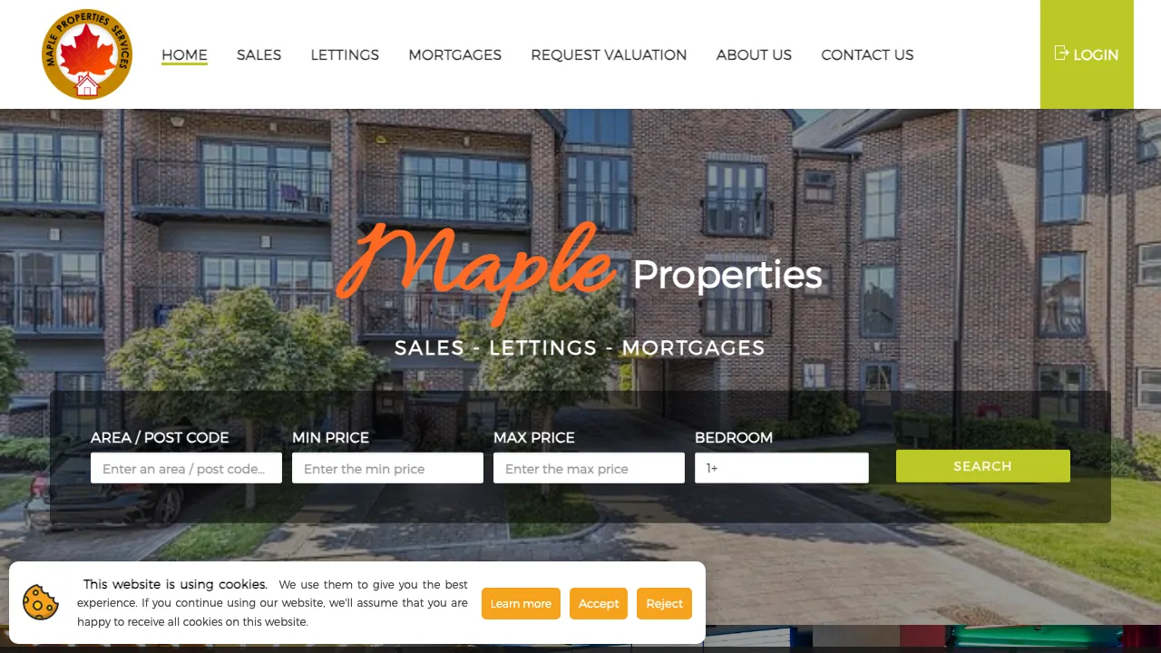 Maple Properties Services website preview