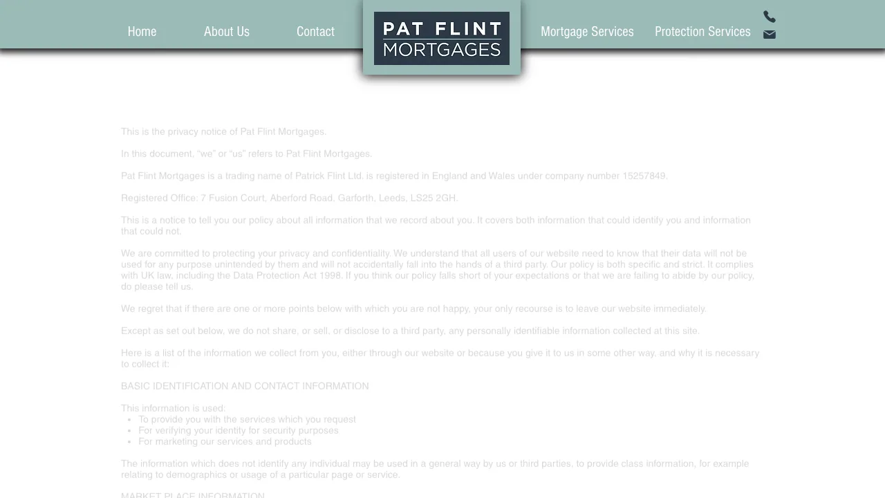 Pat Flint Mortgages website preview
