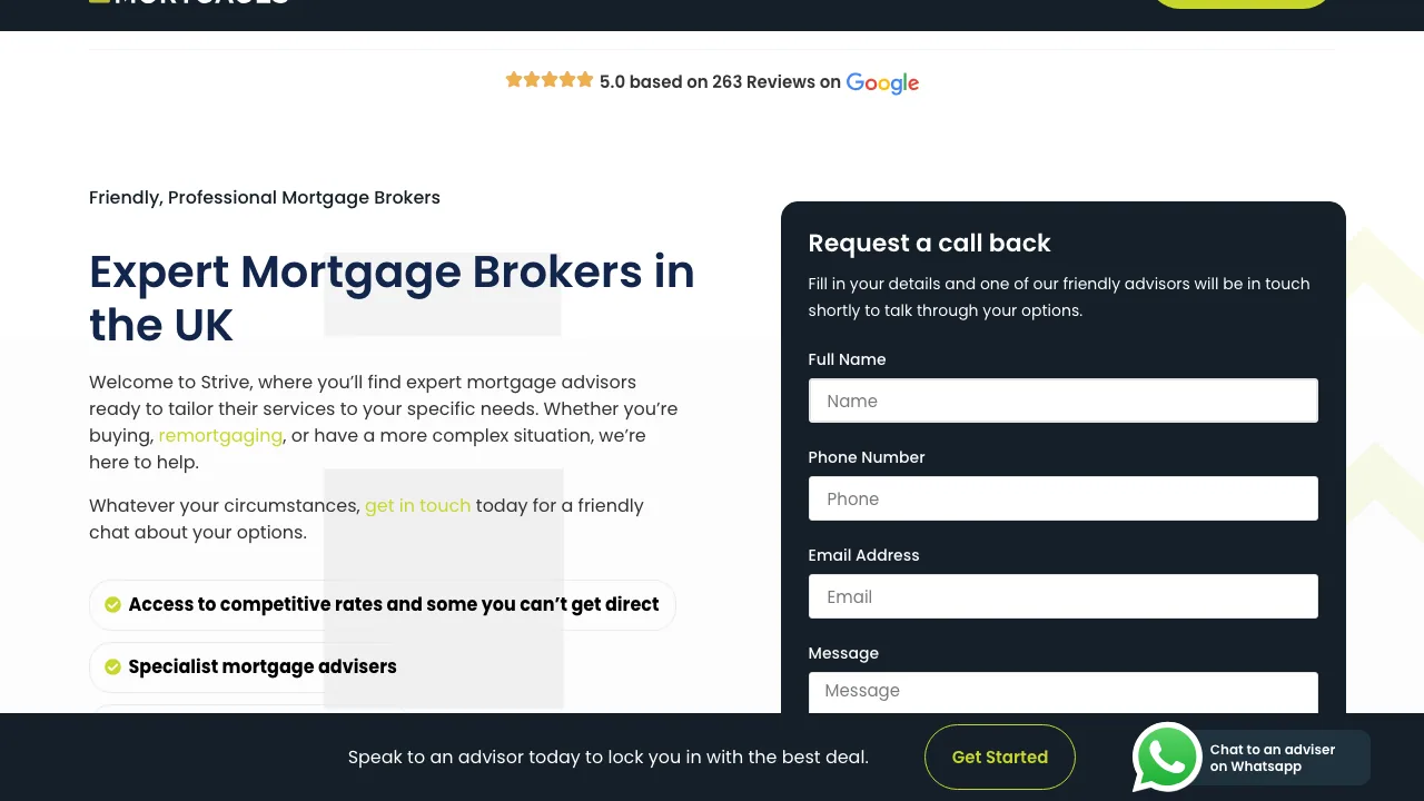 Strive Mortgages website preview