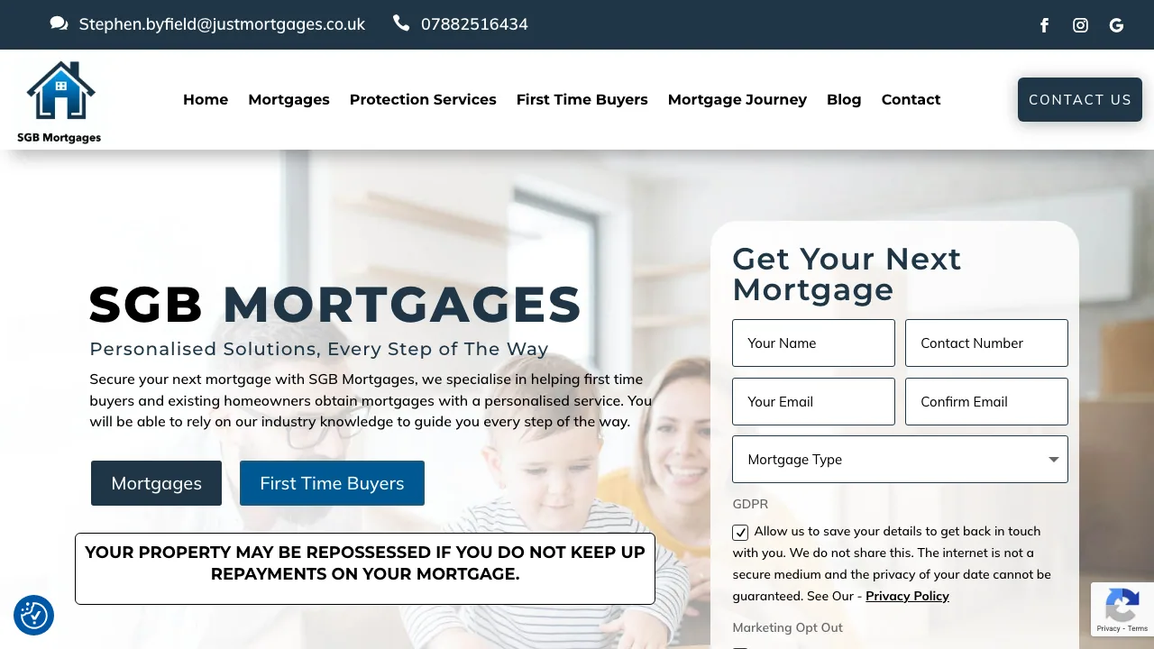 Stephen Byfield SGB Mortgages website preview