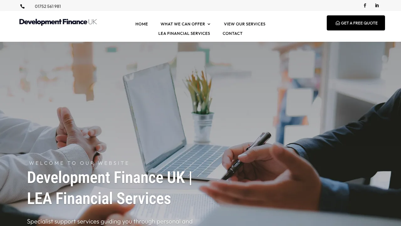 Development Finance UK website preview