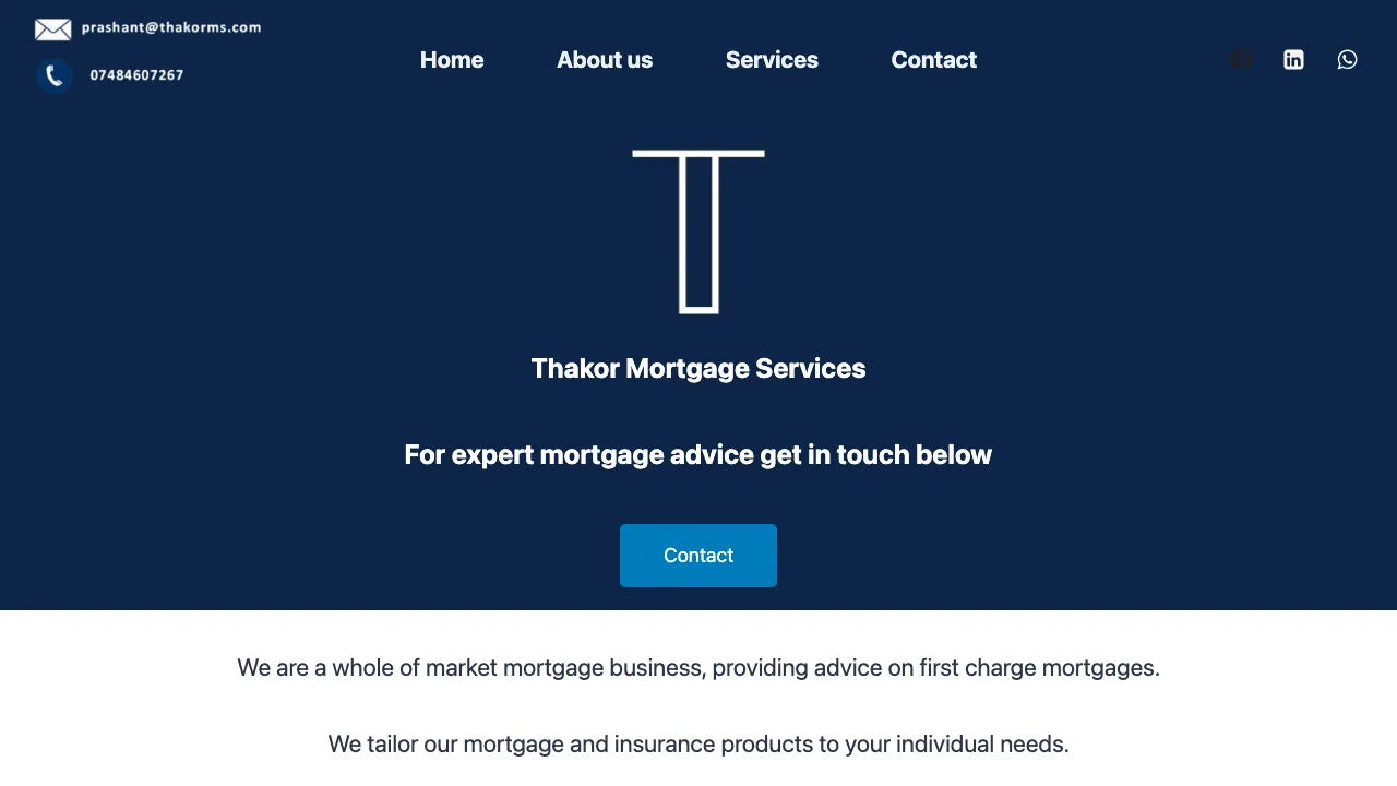 Thakor Mortgage Services website preview