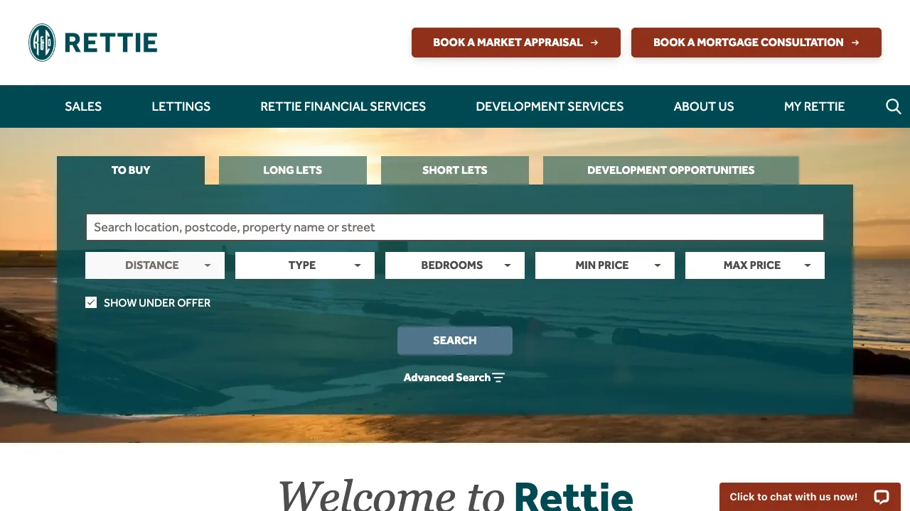 Rettie Financial Services Glasgow website preview
