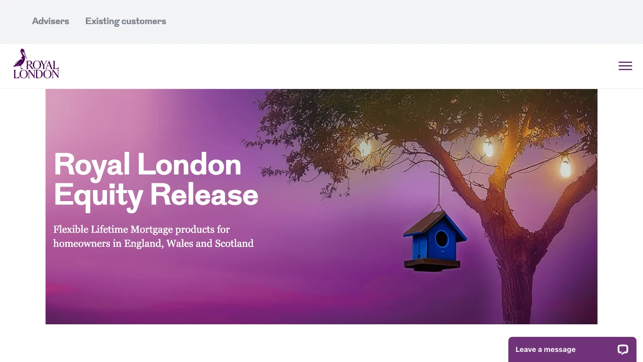 Royal London Equity Release website preview