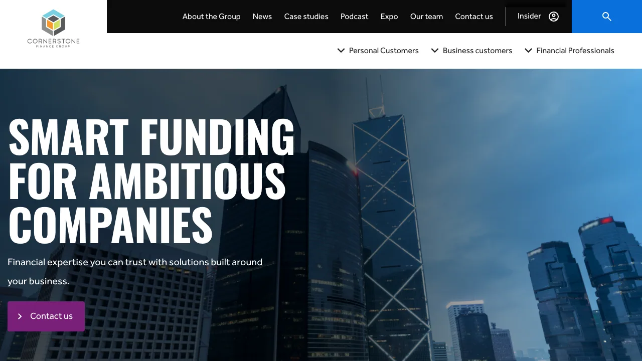 Cornerstone Commercial Finance website preview