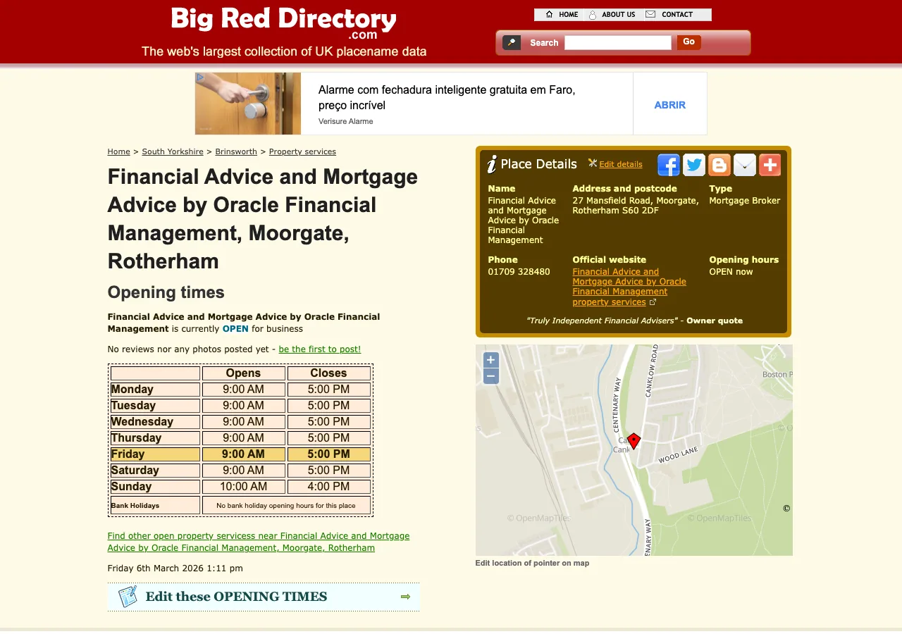 Oracle Financial Management website preview