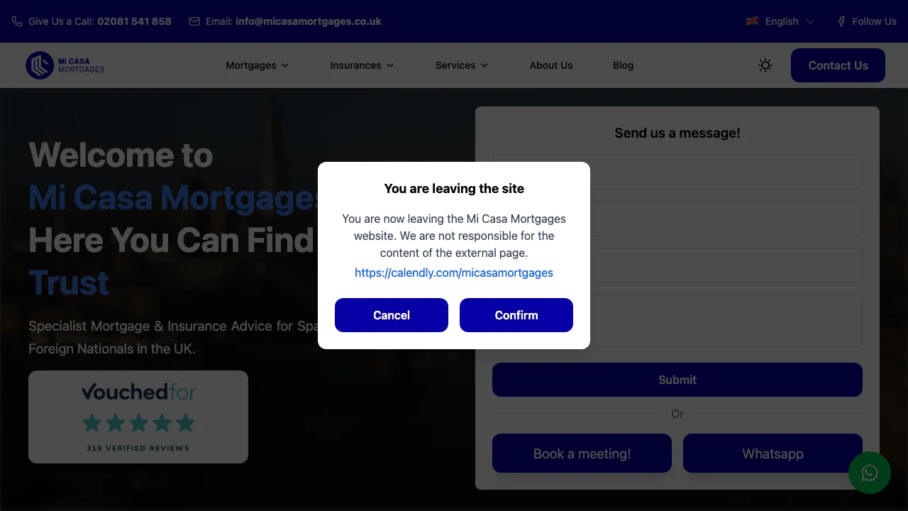 Mi Casa Mortgages website preview