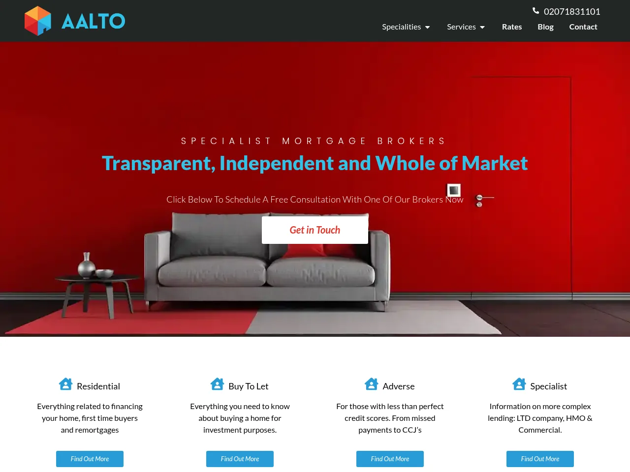 AALTO Mortgages website preview