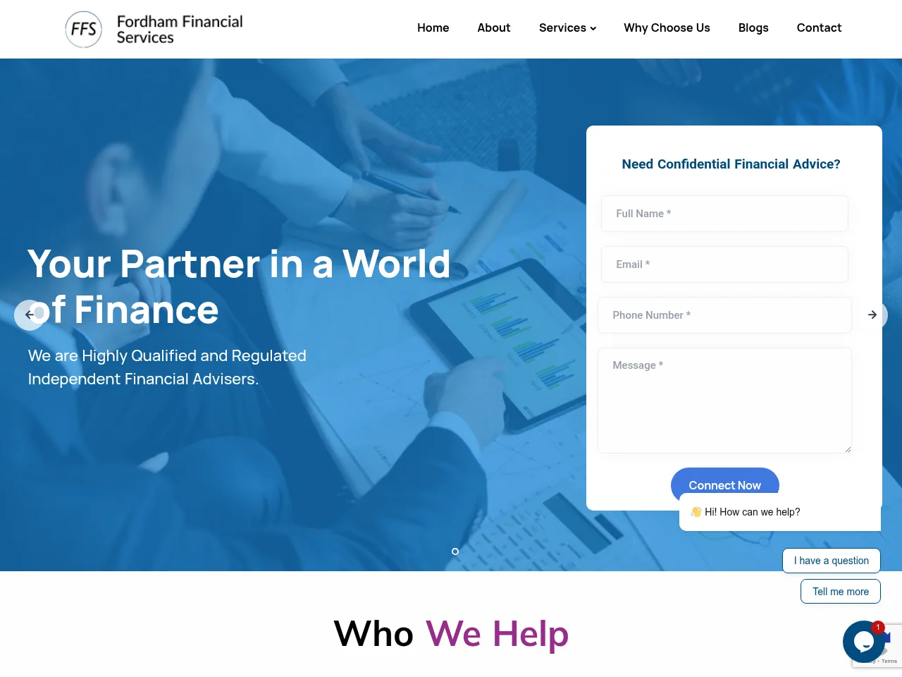 Fordham Financial Services website preview