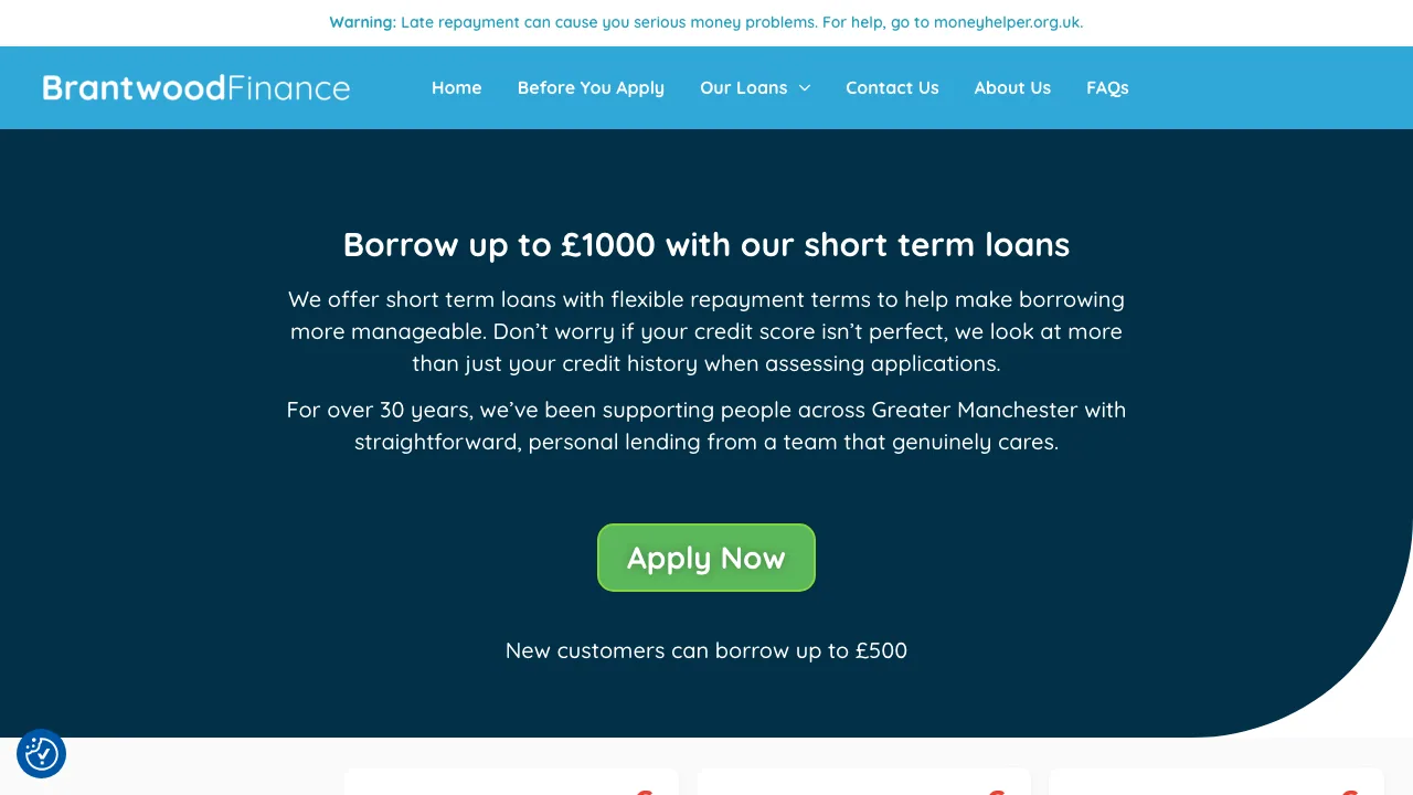 Brantwood Finance website preview