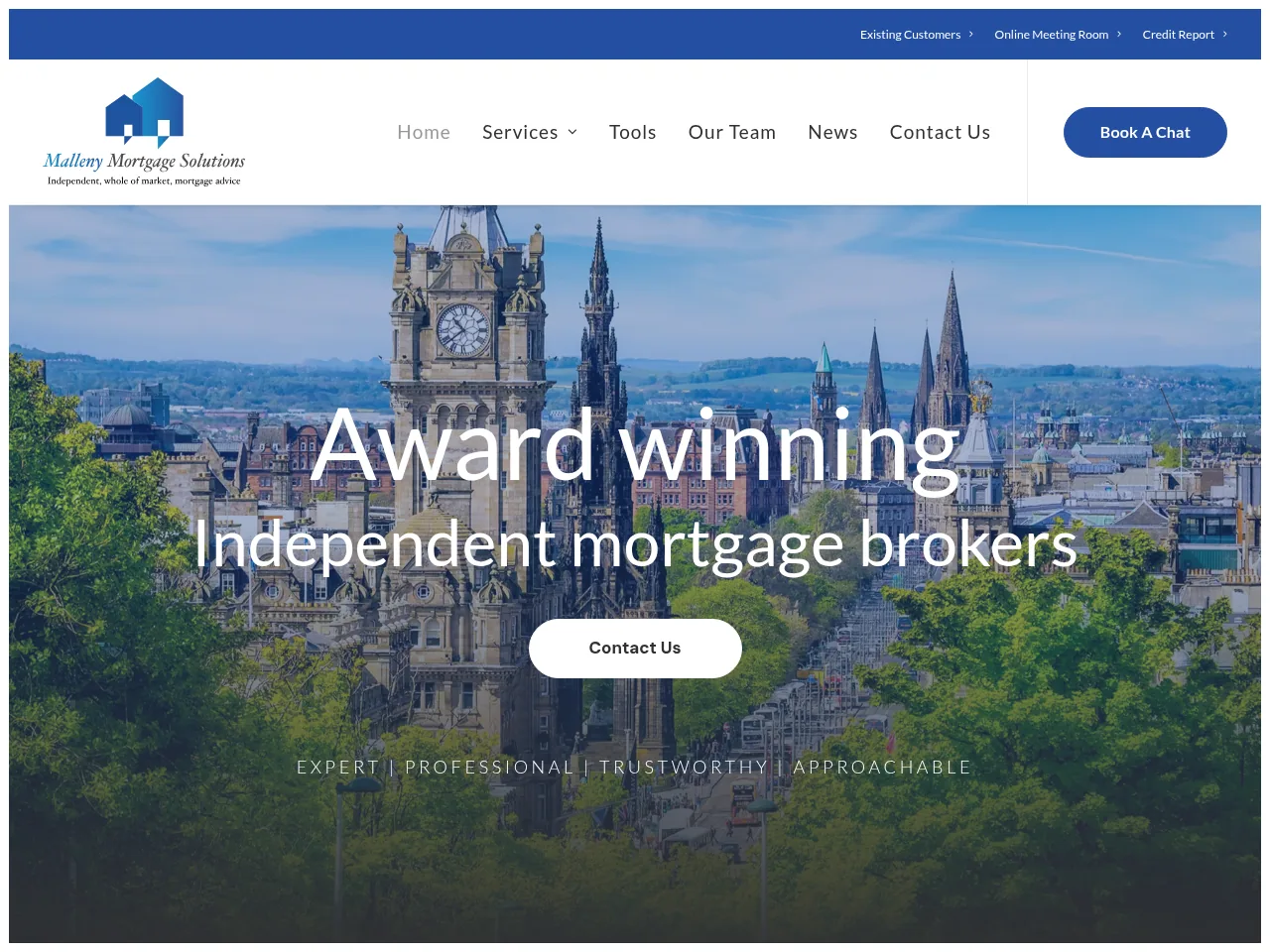 Malleny Mortgage Solutions website preview