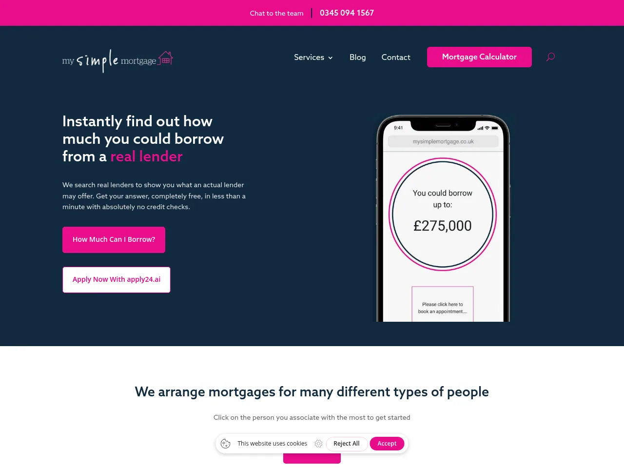 My Simple Mortgage website preview