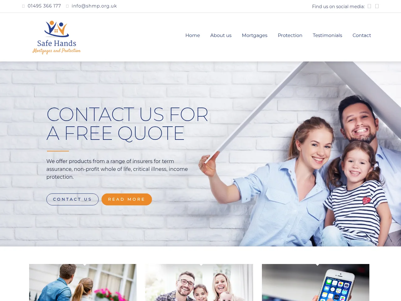 Safe Hands Mortgage and Protection website preview