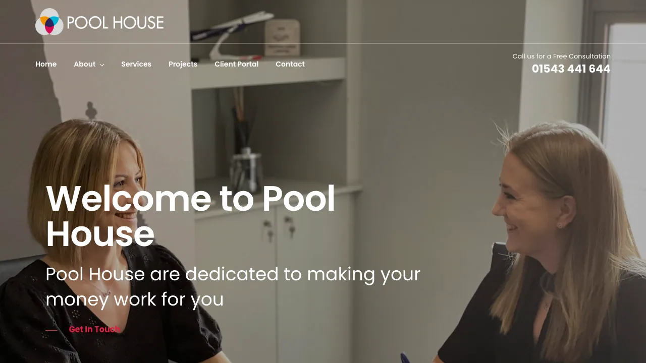 Pool House Professional Advisers website preview
