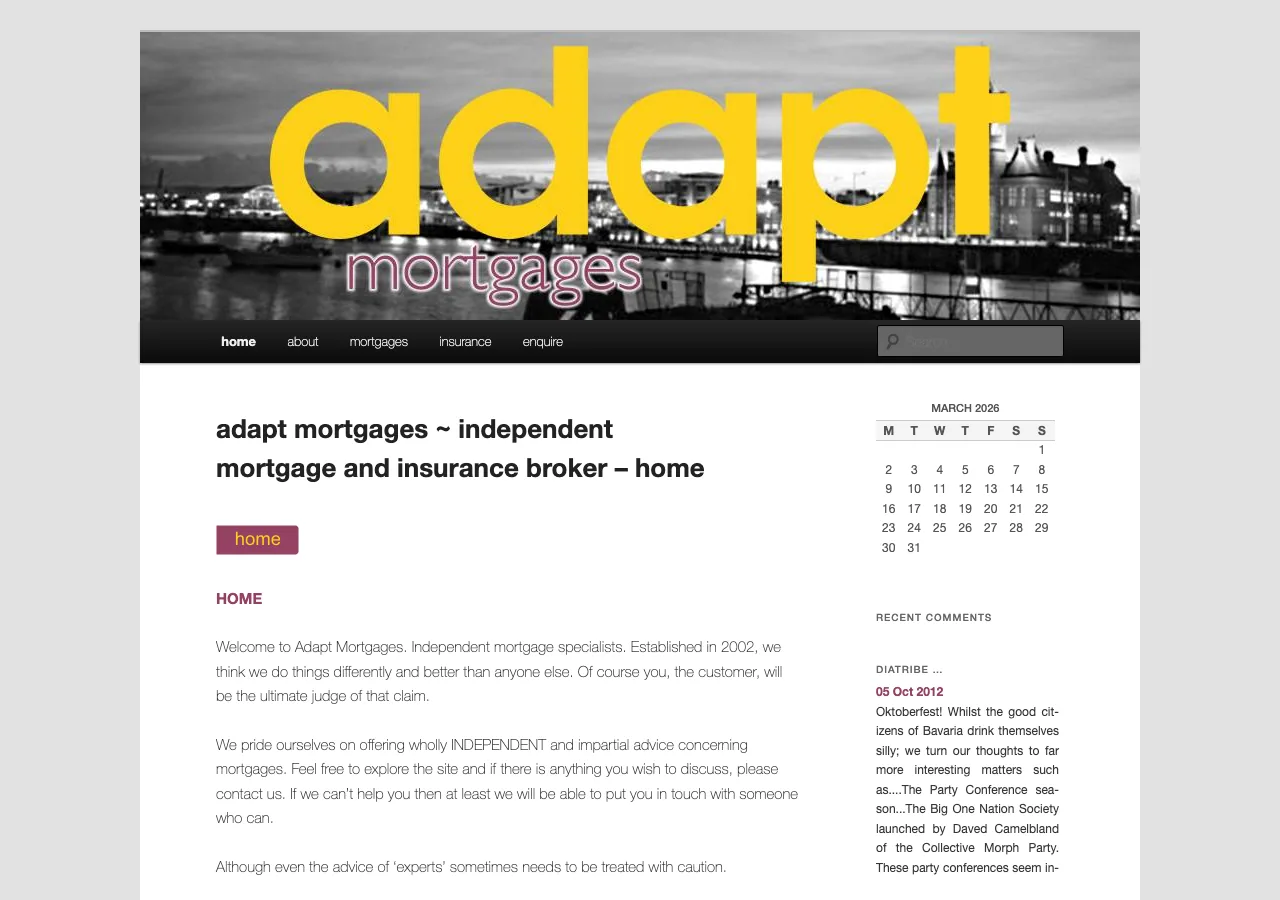 Adapt Mortgages website preview