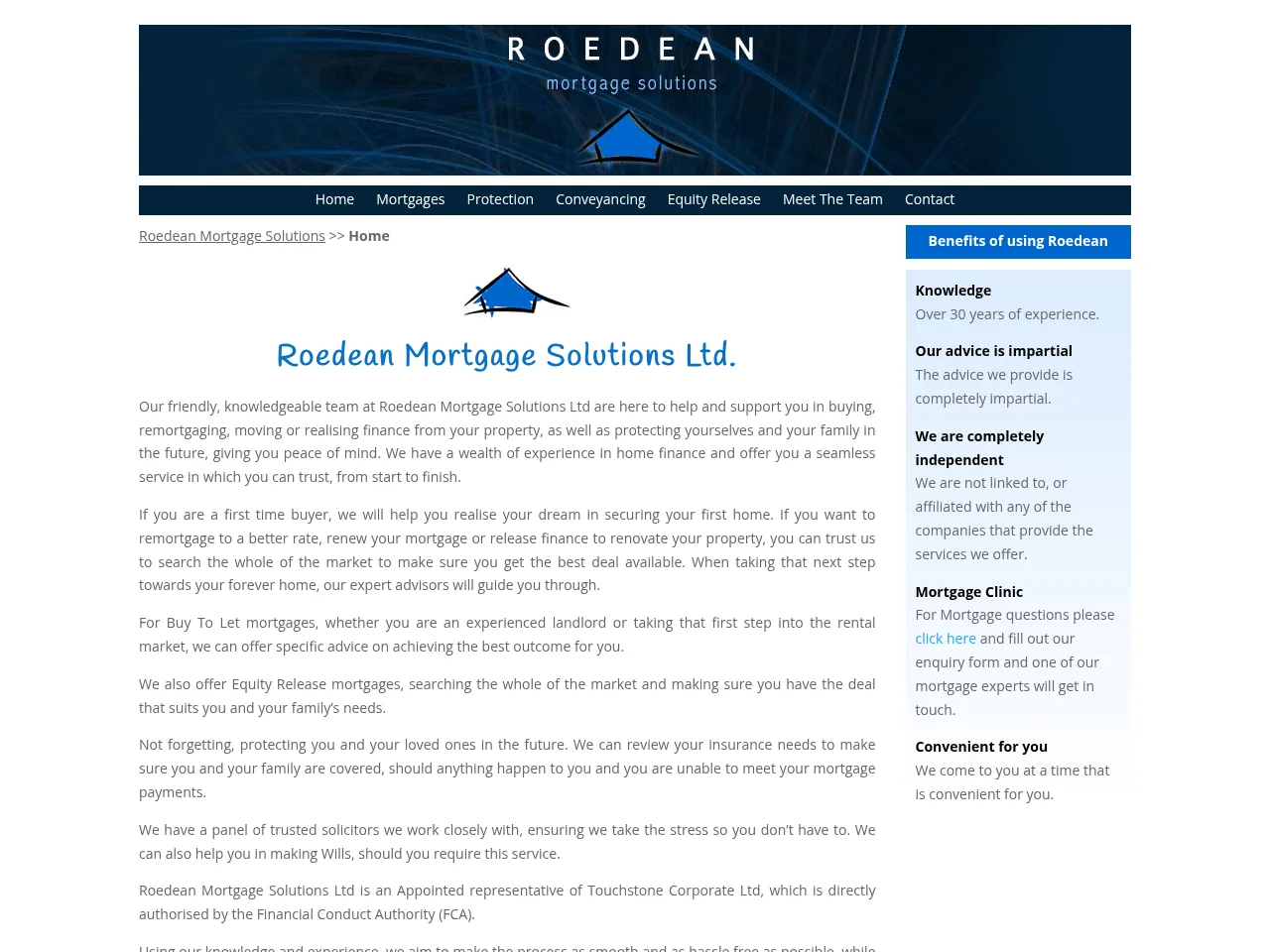 Roedean Mortgage Solutions website preview