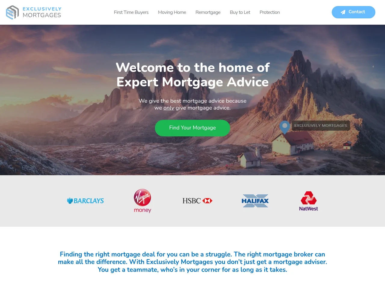 Exclusively Mortgages website preview