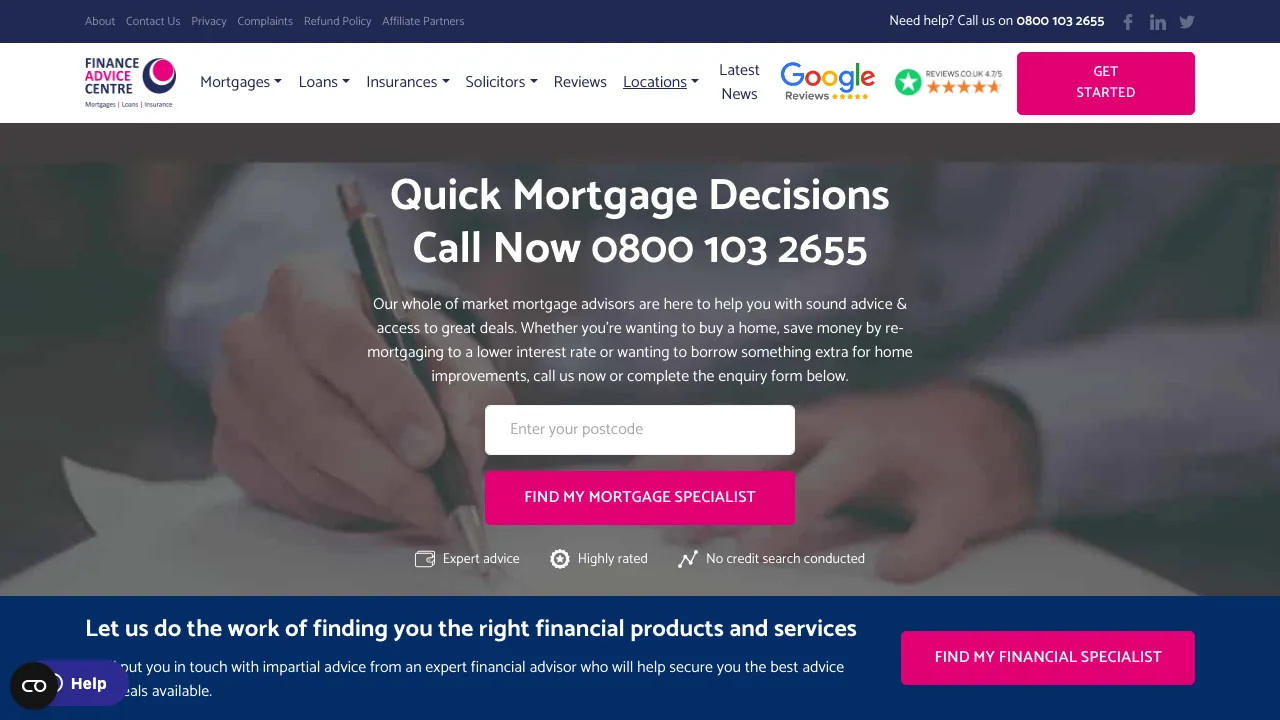 Derby Mortgage Advisors website preview