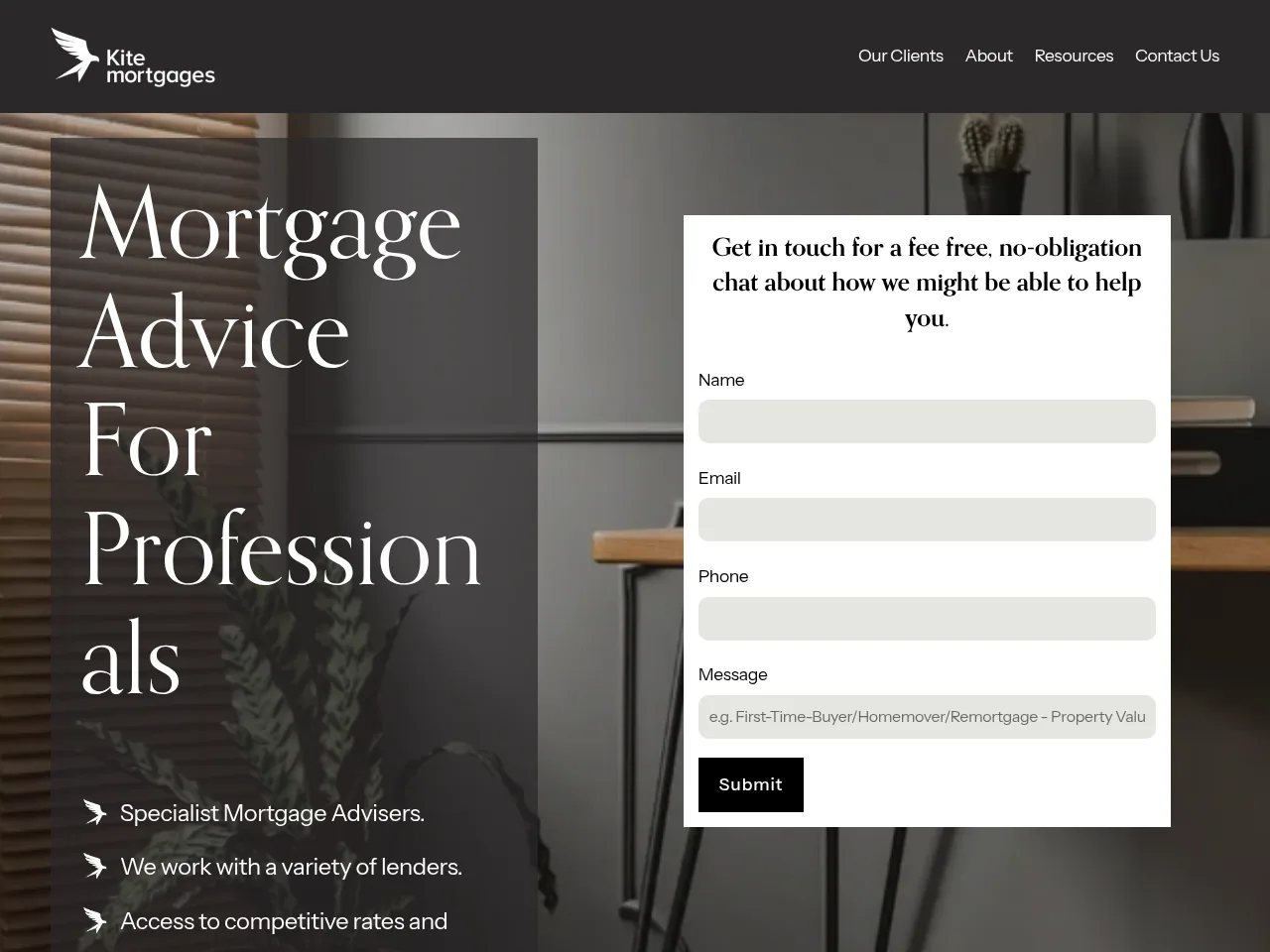 Kite Mortgages website preview