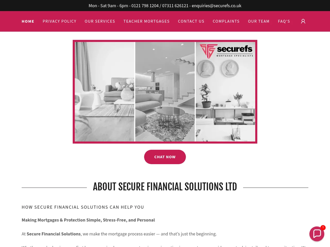 Secure Financial Solutions website preview