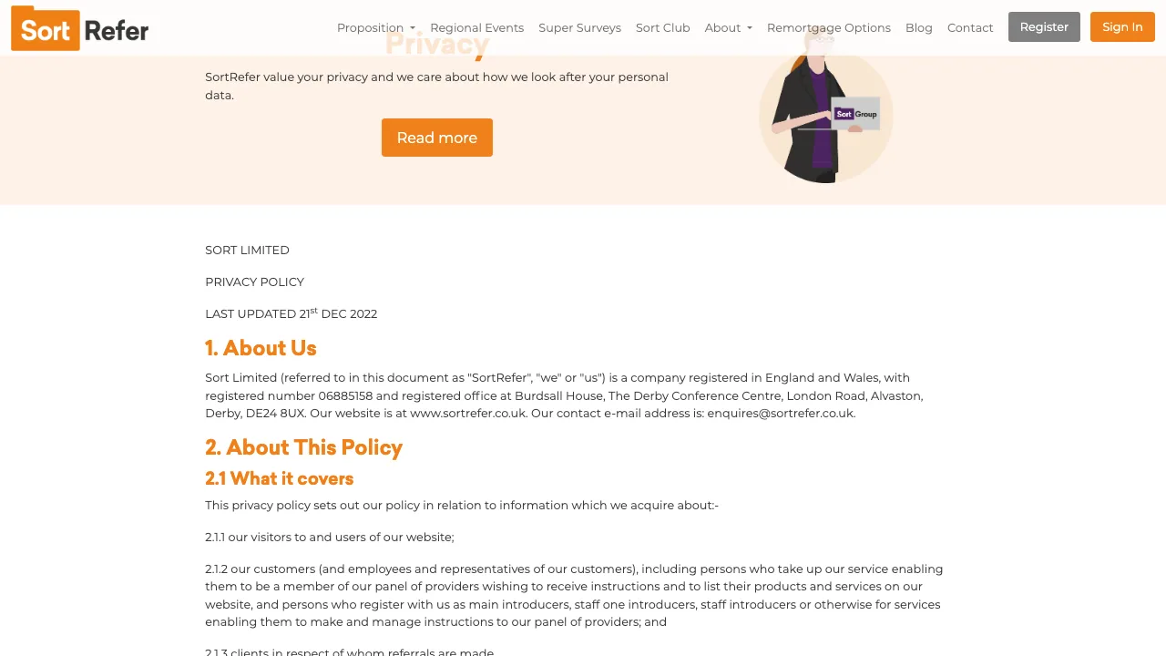 SortRefer website preview