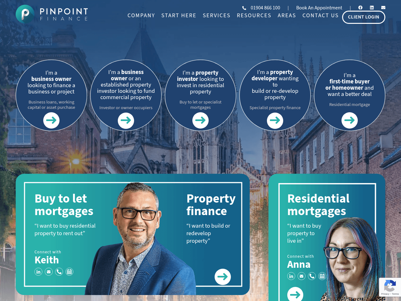 Pinpoint Commercial Finance website preview
