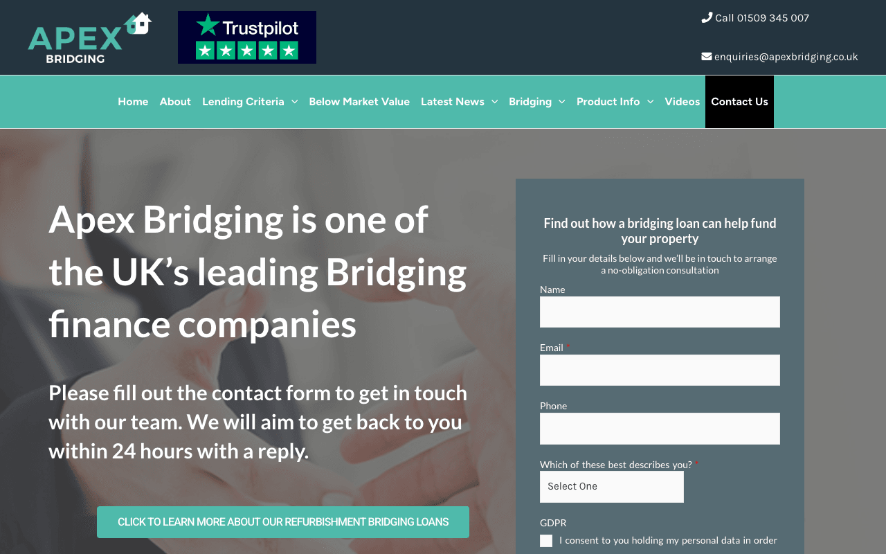 Apex Bridging website