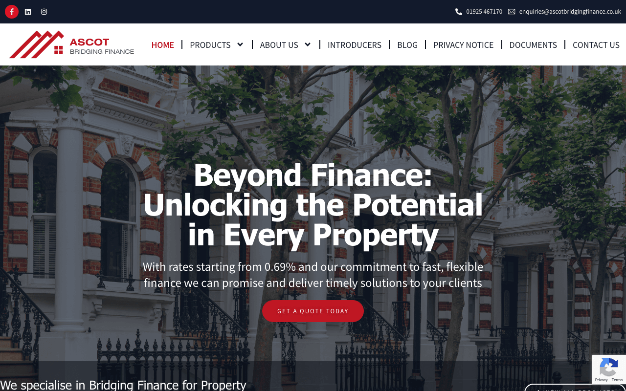 Ascot Bridging website preview