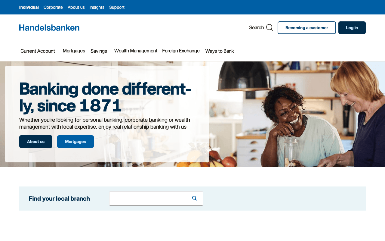 Handelsbanken website
