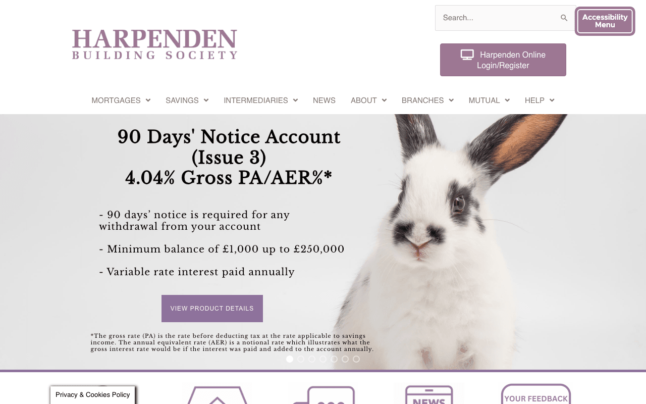 Harpenden Building Society website preview