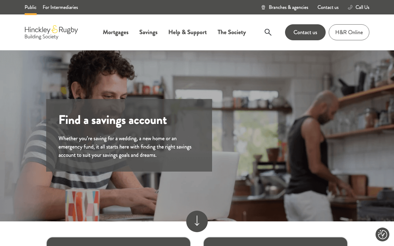Hinckley & Rugby Building Society website