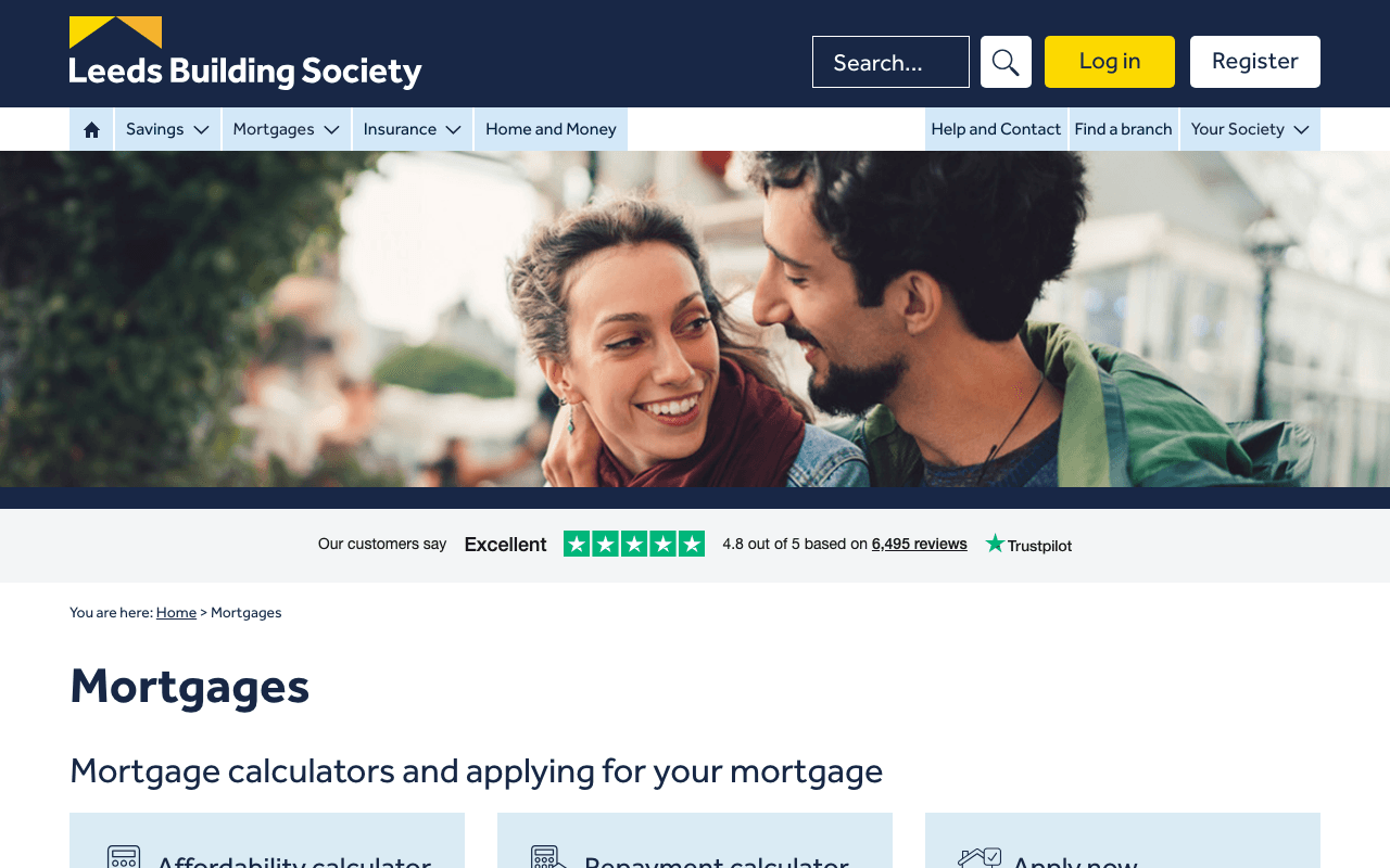 Leeds Building Society website
