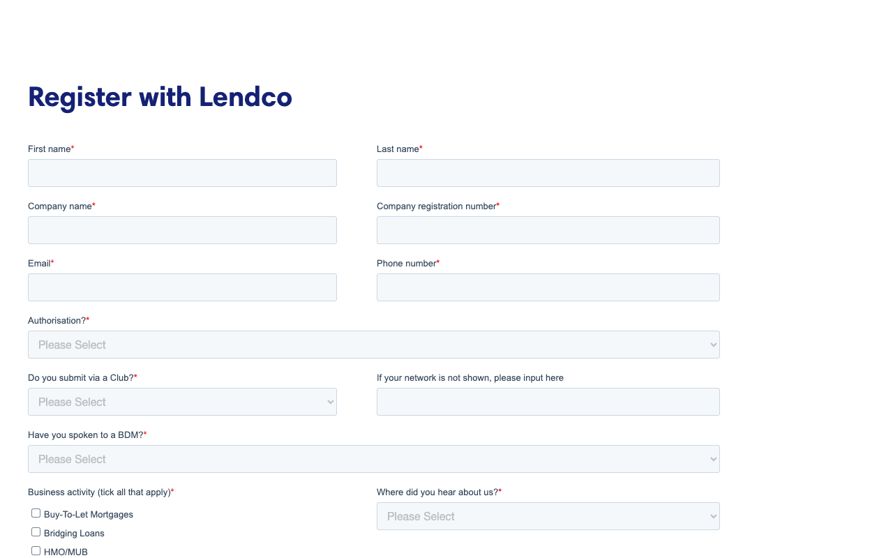 Lendco website preview